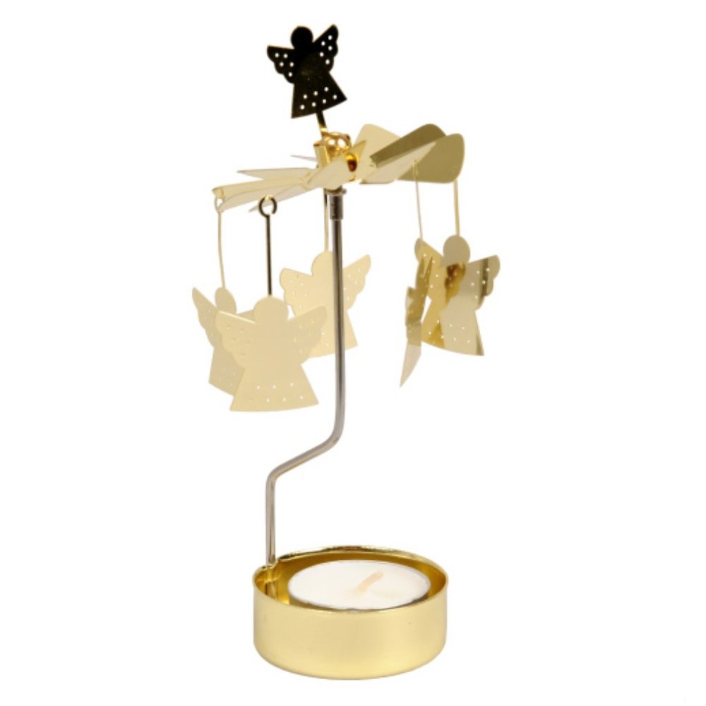 Rotating tea light holder angel NWOT